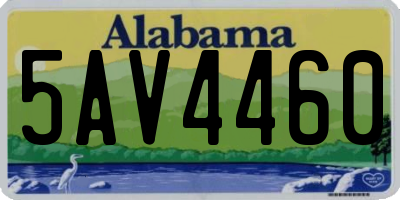 AL license plate 5AV4460