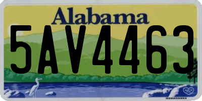 AL license plate 5AV4463