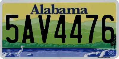 AL license plate 5AV4476