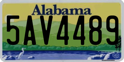 AL license plate 5AV4489