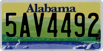 AL license plate 5AV4492