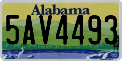AL license plate 5AV4493