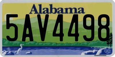 AL license plate 5AV4498