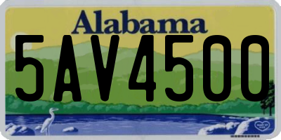 AL license plate 5AV4500