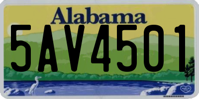 AL license plate 5AV4501