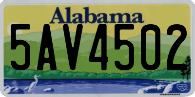 AL license plate 5AV4502