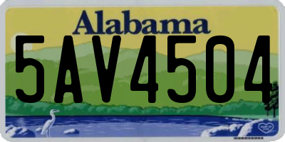 AL license plate 5AV4504