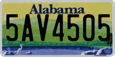 AL license plate 5AV4505