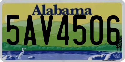 AL license plate 5AV4506