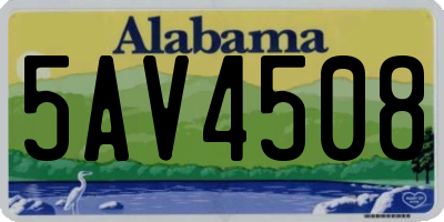 AL license plate 5AV4508