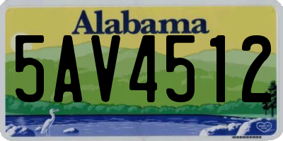 AL license plate 5AV4512
