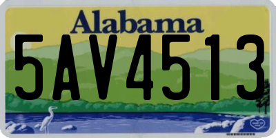 AL license plate 5AV4513