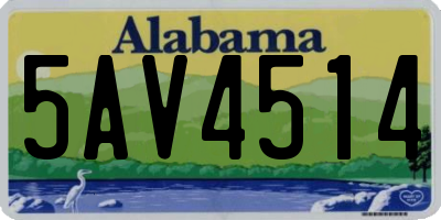 AL license plate 5AV4514