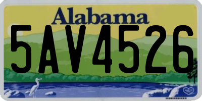 AL license plate 5AV4526