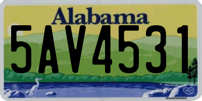 AL license plate 5AV4531