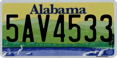 AL license plate 5AV4533