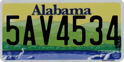 AL license plate 5AV4534