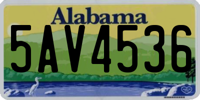 AL license plate 5AV4536