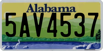 AL license plate 5AV4537