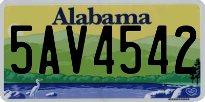 AL license plate 5AV4542