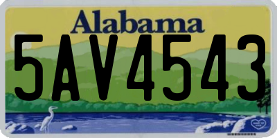 AL license plate 5AV4543