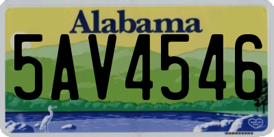 AL license plate 5AV4546