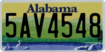 AL license plate 5AV4548