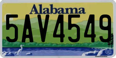 AL license plate 5AV4549