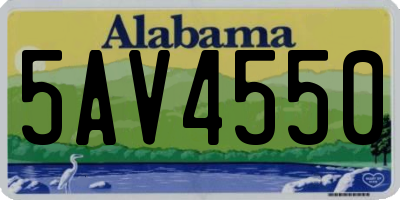 AL license plate 5AV4550