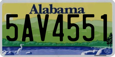 AL license plate 5AV4551