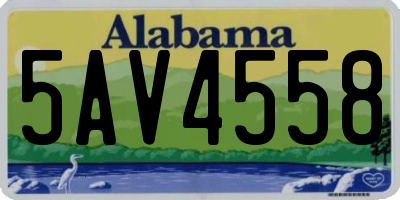 AL license plate 5AV4558