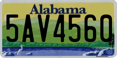 AL license plate 5AV4560