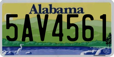 AL license plate 5AV4561