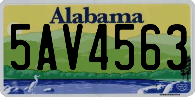 AL license plate 5AV4563