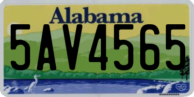 AL license plate 5AV4565