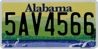 AL license plate 5AV4566