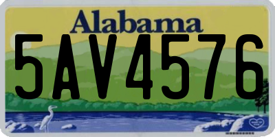 AL license plate 5AV4576