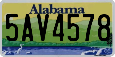 AL license plate 5AV4578