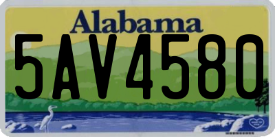 AL license plate 5AV4580