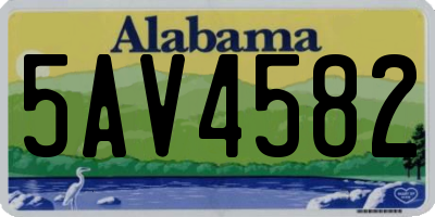AL license plate 5AV4582
