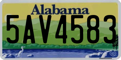 AL license plate 5AV4583
