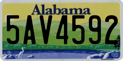 AL license plate 5AV4592