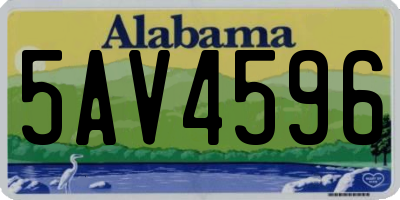 AL license plate 5AV4596
