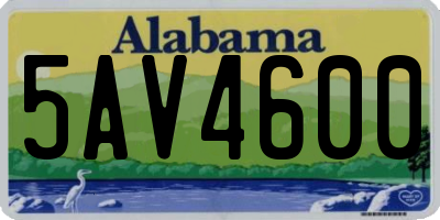 AL license plate 5AV4600