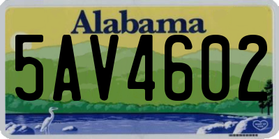 AL license plate 5AV4602