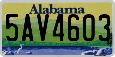 AL license plate 5AV4603
