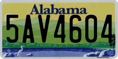 AL license plate 5AV4604