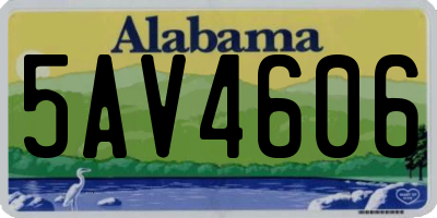 AL license plate 5AV4606