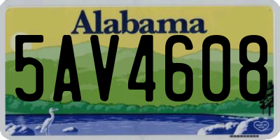 AL license plate 5AV4608