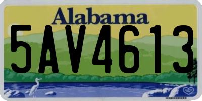 AL license plate 5AV4613